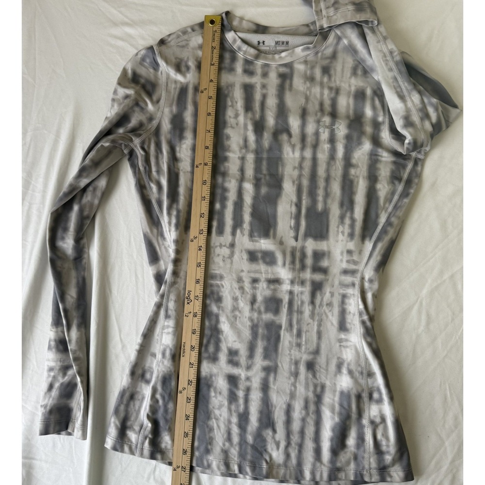 Under Armour Pullover Womens M Fitted Gray Tie Dye Coldgear Performance Stretch - Picture 7 of 8